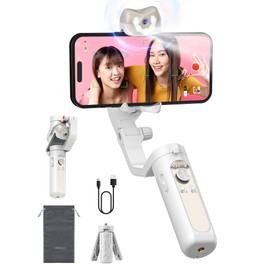 Hohem V2 Smartphone Gimbal, 3-Axis, AI Automatic Tracking, 3 Steps Dimming, Includes Light for Photography, Powered by Smartphone, 9 Hours Operation, Anti-Shake, Stabilizer, Hand Pose Photography,