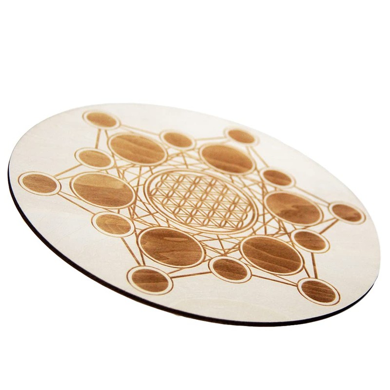 Wood Crystal Grid Altar Chakra Crystal Healing Sacred Geometry Metatron's