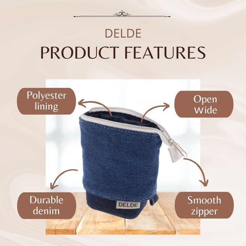 Sunstar Stationery Pen Case Delde Slim Pouch Denim Blue S1415891