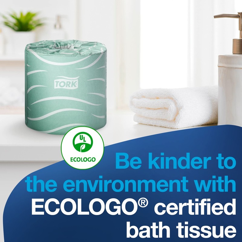 Tork Septic Safe Toilet Paper, White, 2-Ply 100% Recycled, Eco-Friendly,