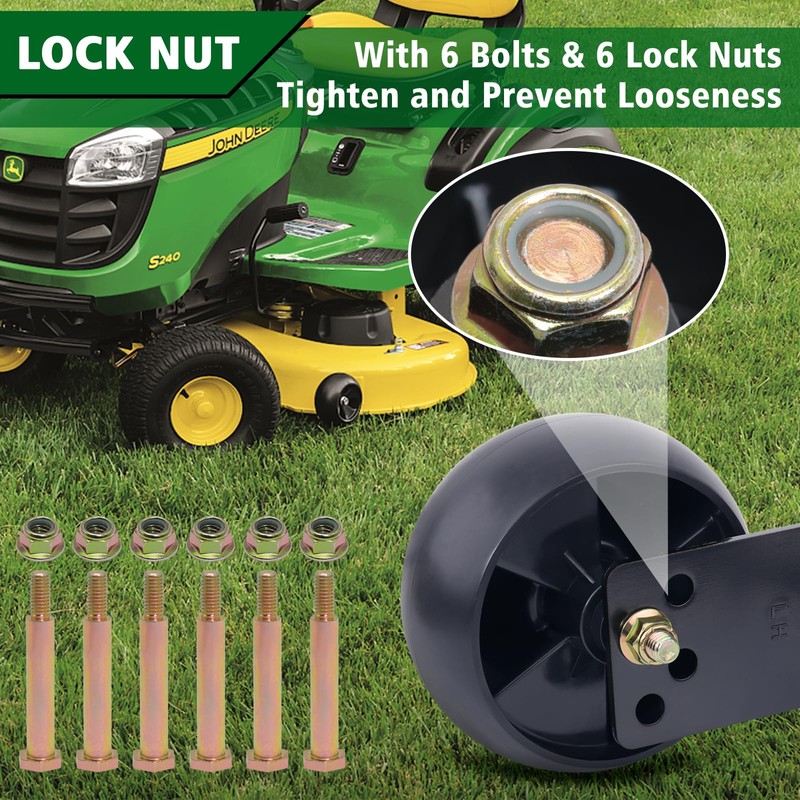 CheeMuii 6 Pack 734-04155 Mower Deck Wheels Kit 5 Inch