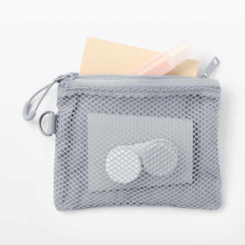 MUJI Polyester Double Zipper Case Grey S OHG87A3S