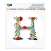 Letter H Floral Monogram Initial Automotive Car Window Locker Circle