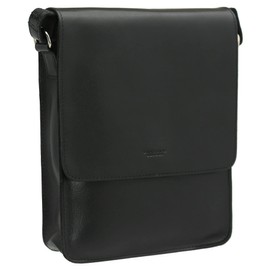 VISCONTI Leather Skyler A5 Messenger Bag S11 Black