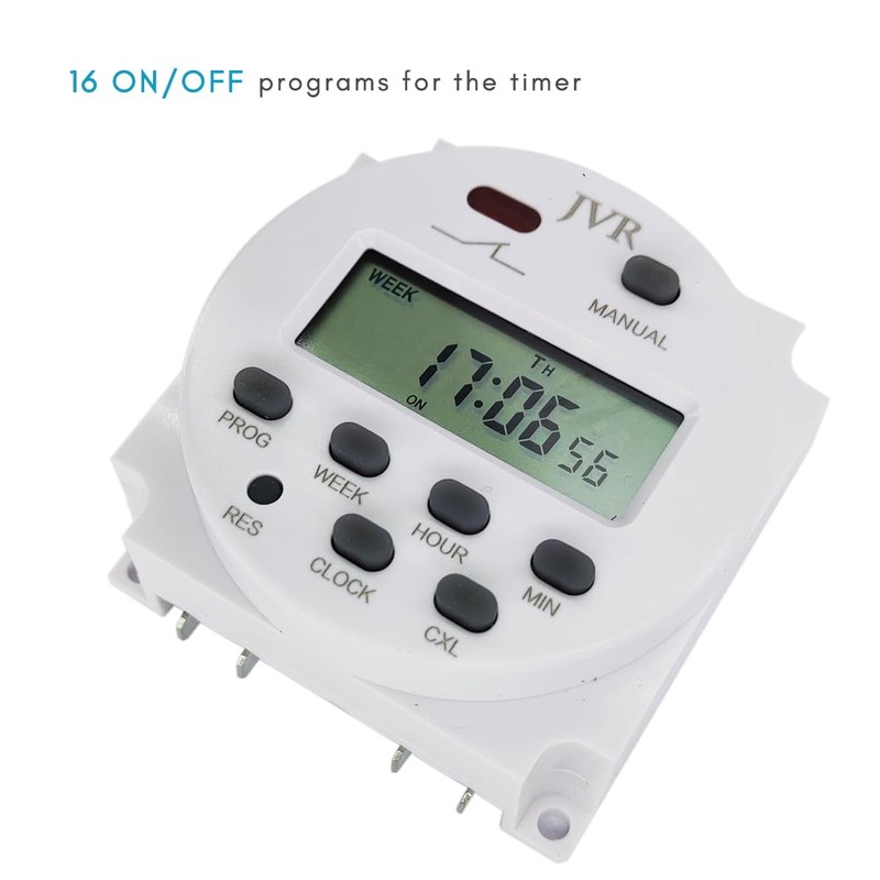 12V Timer Switch - Programmable, DC/AC/Solar Battery Powered | 12