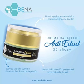 Bena Belleza Natural Crema Facial 40+ Niacinamida B3 Baba Caracol Karité 30ml Momento de aplicación Día/Noche Tipo de piel Normal y Mixta