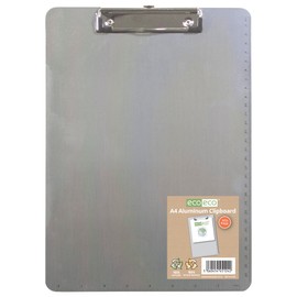 A4 Low Profile Aluminium Clipboard Metal Clip and Dimensions 2 Pack eco124x2