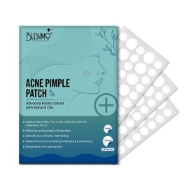 BLESSIMO 108 Count Pimple Patches for Face - Enriched with Salicylic Tea Tree Oil Calendula Oil - Ultra Thin Hydrocolloid Patches Conceal Blemishes - Target Acne and Impurities