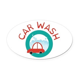 CafePress CAR WASH Euro Oval Car Bumper Magnet