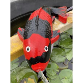 Unbranded 12" Concrete HI UTSURI Koi fish Fountain Pond Spitter Garden Statue (1/2"hose)