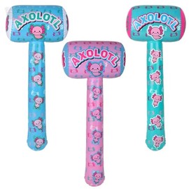 HAPPY DEALS ~ Axolotl Inflatable Mallets | 3 Pack | 37 Inch | Inflate Decorations and Toys
