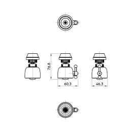 三栄 Water Faucet Shower Kitchen Shower PM207 
