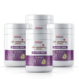 Germisept Toallitas con alcohol isopropílico al 70% - Paños y toallitas de limpieza de primeros auxilios - Compra a granel (4 x 150 recipientes = 600 