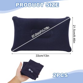 Vxiwscy 2er Set Blaue Aufblasbare Kissen für Camping und Reisen, Ultraleicht und Kompakt, Wasserfestes Material, Ideal für Outdoor und Unterwegs, Leicht und komfortabel 35 cm x 22 cm