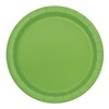 Lime Green Solid Round Dessert Paper Plates - 7" (Pack