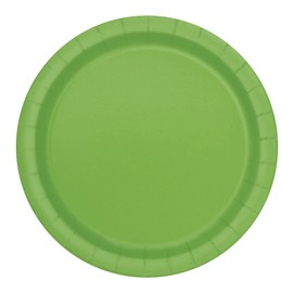 Lime Green Solid Round Dessert Paper Plates - 7" (Pack of 20) - Vibrant Party Plates for Appetizing Treats - Perfect for Birthdays & Events