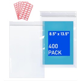 DOTUHAO 100 Count Plastic Zip Bags, 8.5'' X 13.5'' Clear Plastic Bags, Resealable Bags, Small Zipper Bags, Jewelry Bags with Resealable Lock Seal Zipper (100PCS, 8.5'' X 13.5'')