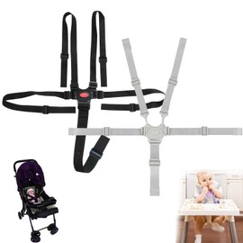 2Pcs High Chair Straps, Universal Baby Trend High Chair Replacement Straps, for Children Kid Pushchair, Pram Buggy and High Chair Pram(Grey and Black)