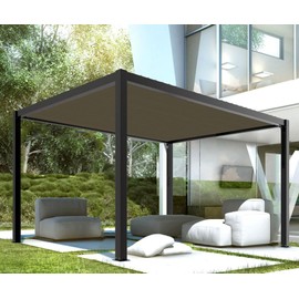 COARBOR 8'x8' Straight Edge Sun Shade Sail Rectangle Canopy Cover 240GSM Grommets Placed All Edges for Outdoor Pergola Patio Yard Deck Gazebo-Brown