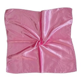 Kiran Fashion Satin Silk Scarf Small Plain Neckerchief Headband Wrap Square Shiny 50cm X 50cm (Rose Pink)