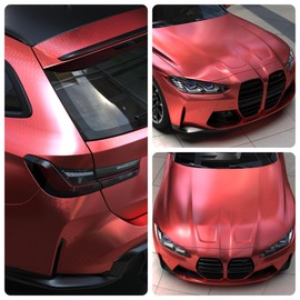 Lypumso Honeycomb Carbon Fiber Vinyl Wrap, Chrome Hexagon Cast Vinyl Film for Almost Cars and Motorcycles Exterior Interior, Self-Adhesive Car Wrap Stickers (Red, 1ft x 10ft)