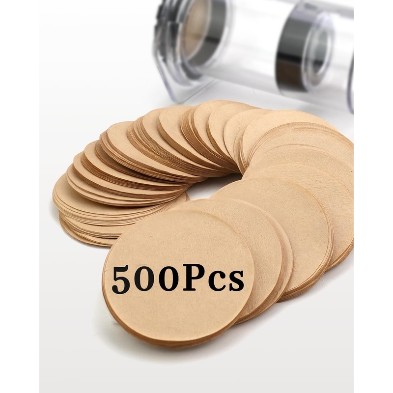 Brew Choice 500 PCS Coffee Filters for Aeropress,64mm Unbleached Natural
