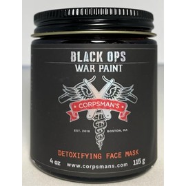 Corpsman's BLACK OPS WAR PAINT | Detoxifying Face Mask | 4 ounce glass jar