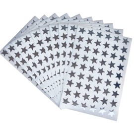 Teacher Stickers Label, 1/2 inch Star Reward Sticker for Teacher (Silver)