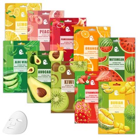 Face Masks Skincare,Hydrating Sheet Masks,Collagen Night Wrapping Mask,Facial Mask for Men&Women,with Collagen Essence and Fruit Extracts,Nourishing and Moisturizing for All Skin Types 10 Pack B11