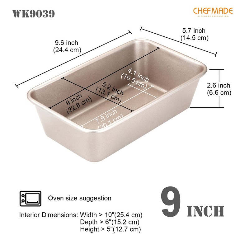 CHEFMADE 2LB Rectangle Loaf Pan, Non-Stick Oblong Bread and Meat