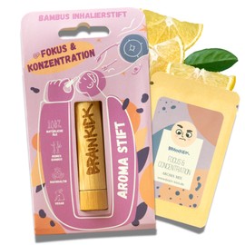 Aromatherapy Inhaler Focus & Concentration Bamboo Aroma Inhaler Pen Sustainable Smelling Pens with Essential Oils Mini Inhaler Stick for On the Go