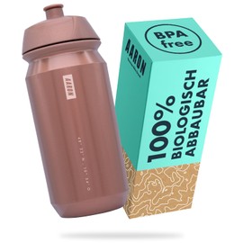 AARON ECO Water Bottle, 100% Biodegradable, 500 ml, Lightweight and Leak-Proof, Practical BPA-Free Water Bottle for Sports, Fitness, Hiking, Outdoor in Bronze