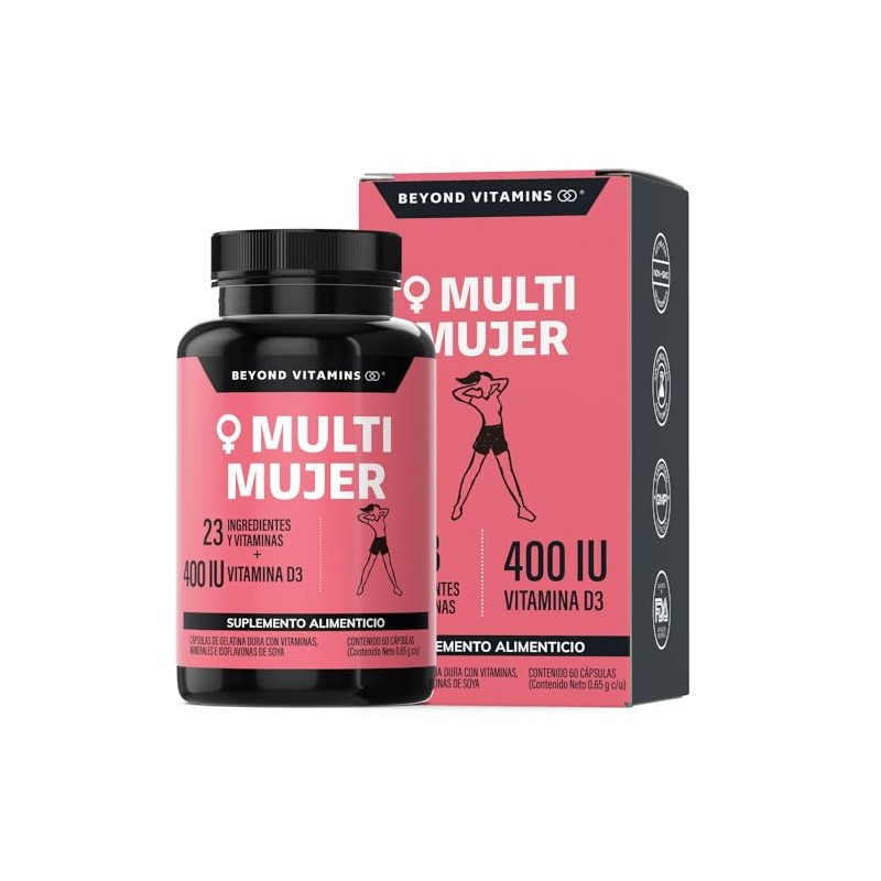 Multivitamínico Mujer Ingredientes Vitaminas Suplemento Vitamina Biotina Alimenticio Cápsulas Azúcar