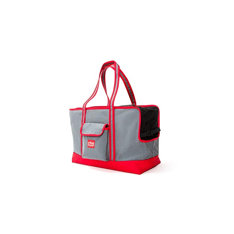 Manhattan Portage Pet Carrier Tote Bag (LG), Grey/Red