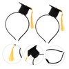 Healvian 2pcs Stylish Graduation Headband with Doctor Hat Creative Hair