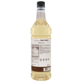 Monin - White Peach Syrup, Juicy Ripe Peach Flavor, Perfect for Cocktails, Mocktails, Iced Teas, & Smoothies, Gluten-Free, Non-GMO (1 Liter, 4-Pack)