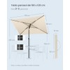 SONGMICS Sombrilla de Patio, Parasol de Exterior, Techo Inclinable, para