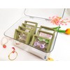 CHIJIANLAN Clear Acrylic Jewelry Display Box, Olive Green Frame, 16
