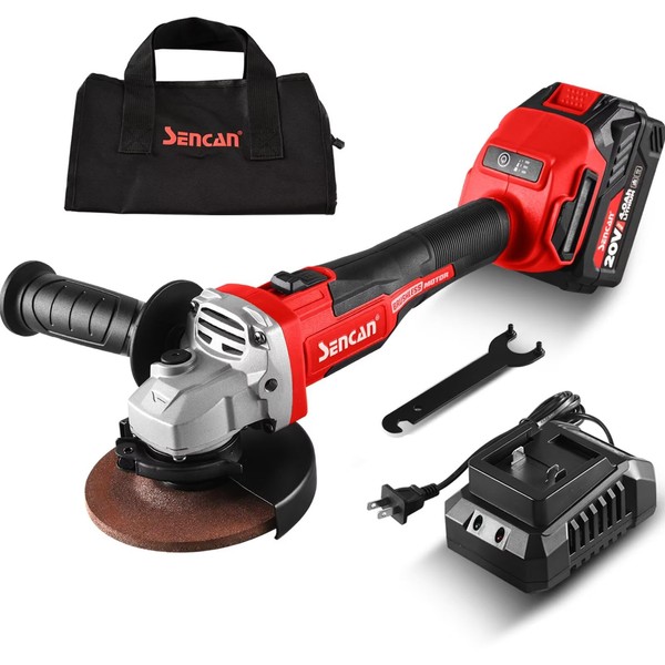 Cordless Angle Grinder, 20V Power Grinder with 4.0 Ah Battery