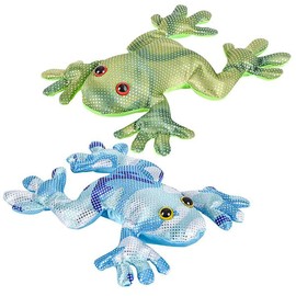 Curious Minds Busy Bags Set of 2 - Frog Sand Filled Animal Toy - Heavy Weighted Sandbag Animal Plush Bean Bag Toss - Shimmering Glitter Sensory, Stress, Fidget Toy ADHD Special Needs Soothing