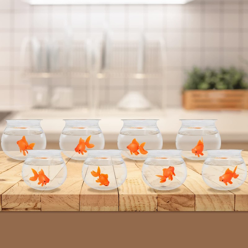 CCOZN 15 Pieces Orange Plastic Artificial Goldfish Aquarium Fish Bowl