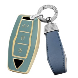 ontto TPU Car Key fob Cover Fit for Mitsubishi Outlander 2022 2023 keyless Entry Smart Key case Remote Key Holder Keyring Key Shell Bag Keychain Protection Auto Accessories 3 Buttons Grey