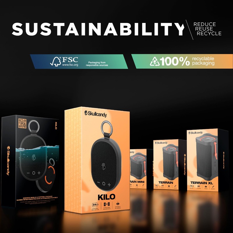 Skullcandy Terrain Mini Wireless Bluetooth Speaker - IPX7 Waterproof Portable