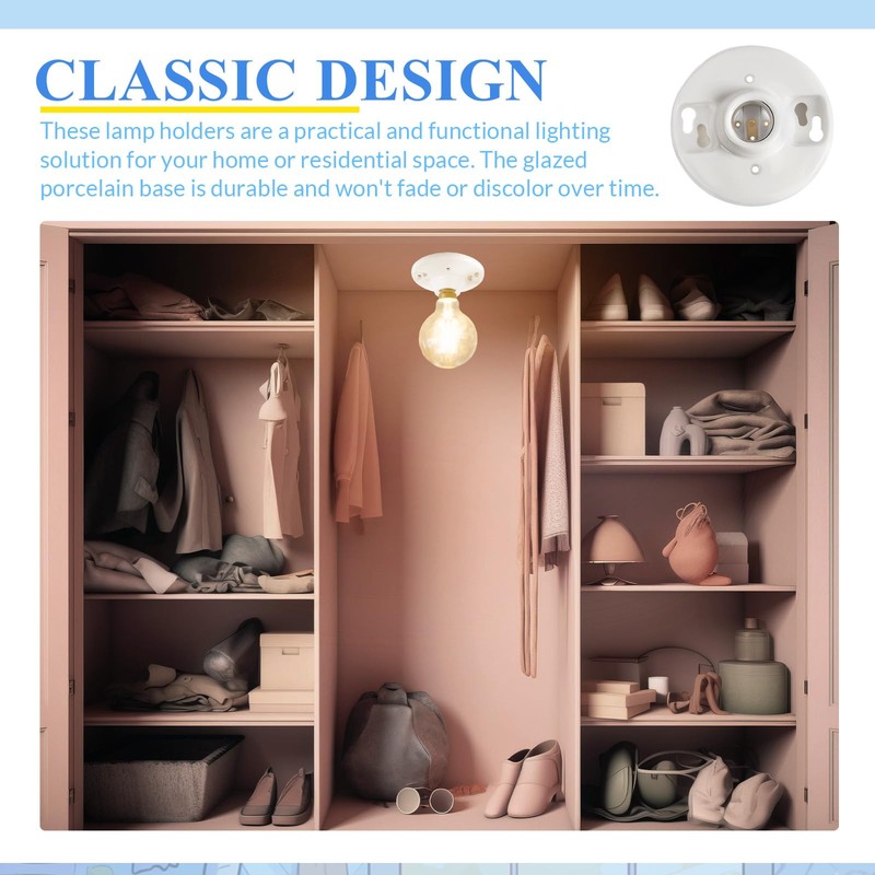 Saysurey 8 Pcs Medium Base E26 Lamp Holder Ceiling Light
