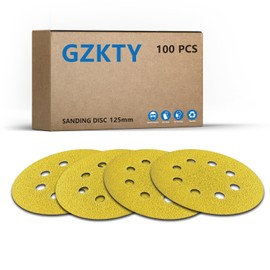 GZKTY 125 mm Sanding Discs, 100 Pieces, 8 Holes, Grits 400, for 5 Inch Orbital Sanders