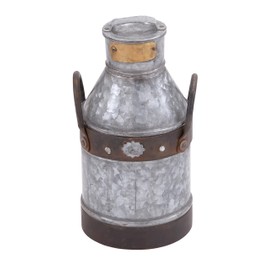 Deco 79 Metal Galvanized Milk Can, 13 by 7-Inch
