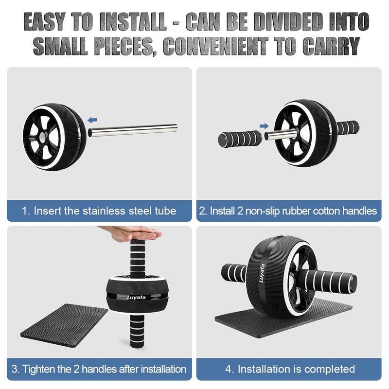 Ab Roller Wheel, 10-In-1 Ab Exercise Wheels Kit with Resistance