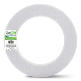 FloraCraft CraftFōM Wreath 2 Inch x 9.8 Inch White