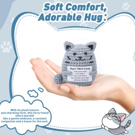 Romantic Gift for Boyfriends, Girlfriends and Fun - Ideal "Love You" Present for Couples, Husbands, Wife on Birthday, Anniversary, Valentine's Day and Christmas,Crocheted Adorable Cat (Romantic Gift)