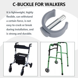 Be In Your Mind 4Pcs Walker C-clamp C-type Buckle Accessories Compatible with Aidapt Commode Walker Perch Stool 25mm Tube 28mm Pin Length Grey